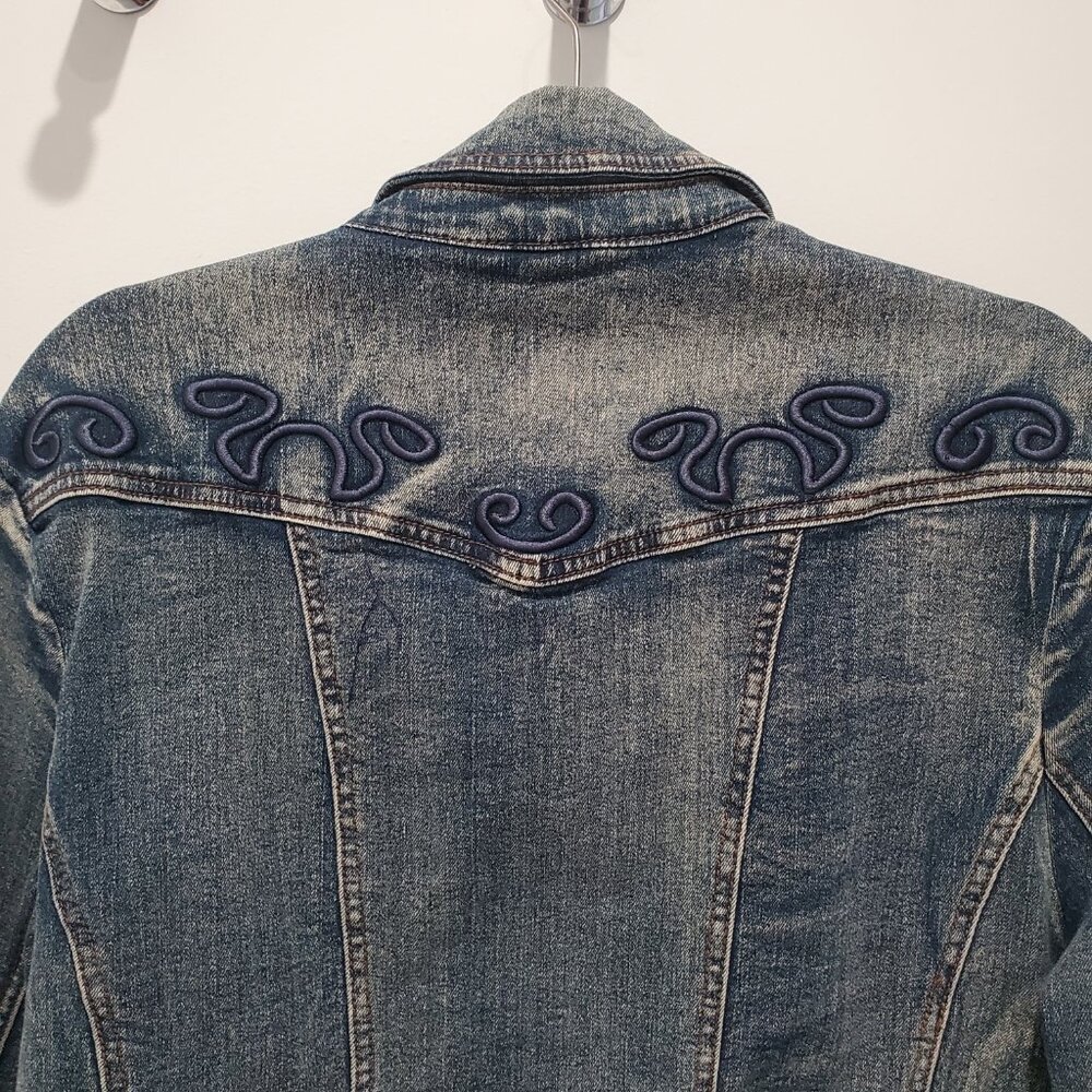Back In The Saddle Womens Denim Jacket Southwestern Detail Embroidery Rodeo XL - Picture 7 of 11